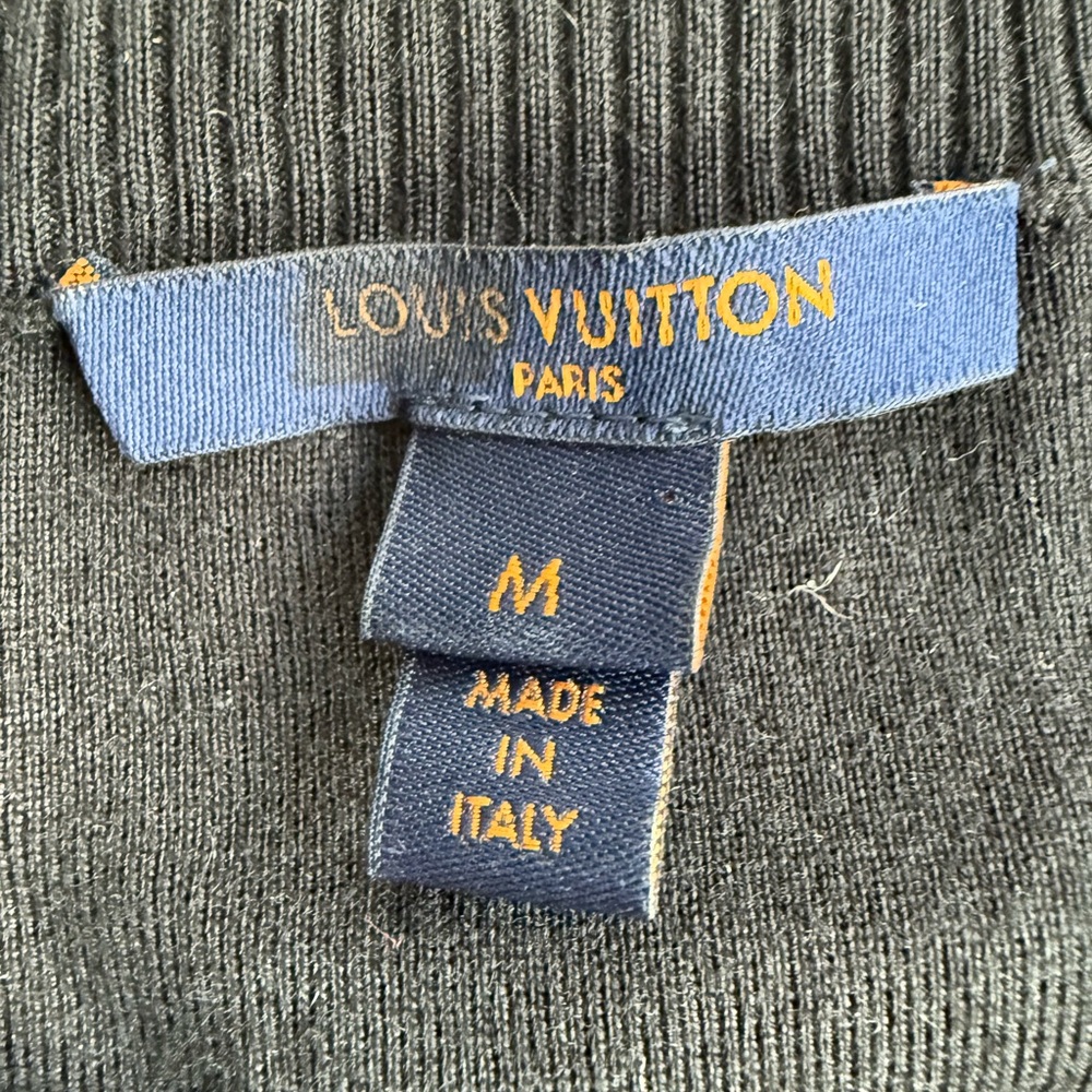 Louis Vuitton Black Cashmere Blend Cardigan Women Brass Embellishments Size M - Picture 3 of 12